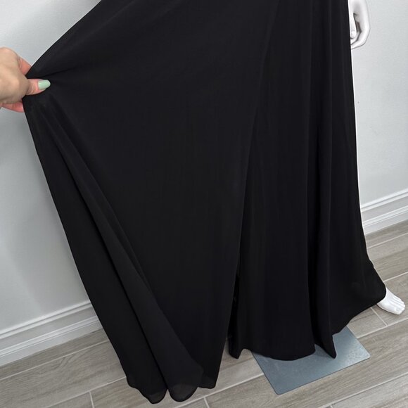 Lulus Dreamy Romance Backless Strappy High Slit Maxi Dress in Black Women's Sz L - Picture 7 of 16